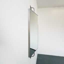Modern Vorso??? Wall Attached Rotating Rectangular Mirror With Stainless Steel Frame - thumbnail 2