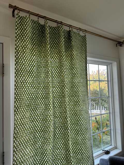 1 Pair Of Block Print Curtains Collection, Modern Curtains, Window Treatments, Green, Blush Drapes Boho Bohemian Decor - image 1