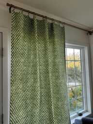 1 Pair Of Block Print Curtains Collection, Modern Curtains, Window Treatments, Green, Blush Drapes Boho Bohemian Decor