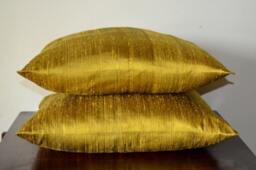 Dark Mustard Dupioni Pure Silk Cushion Cover-Code 63 12x12, 12x16, 12x20, 14x20, 14x24, 16x16, 18x18, 20x20, 22x22, 24x24 & 26x26