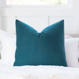Dark Slate Blue Cotton Throw Pillow Cover, Oblong Lumbar, Euro Sham