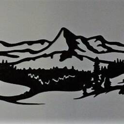Mountain & Trees Scene Metal Wall Art Home Decor #5 - thumbnail 2