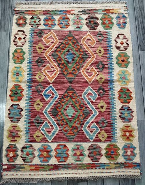 Heritage Collection Rug, Handmade Artisan Afghan Turkish Navajo Multicolour Kilim Rug 119x86 cm - image 1