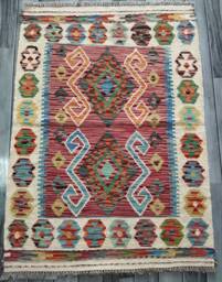 Heritage Collection Rug, Handmade Artisan Afghan Turkish Navajo Multicolour Kilim Rug 119x86 cm - thumbnail 1