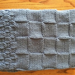 New Born This Is A Hand Knitted Baby Blanket in Pink, Blue Or White. It 25 Inches By Inches. Perfect Size For Stroller - thumbnail 3
