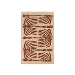 Palm Cotton Hand-Printed Kilim Rug - Ideal For Summer Beach House Delightful Rugs To Elevate Your Room Washable 3x5 5x7 Decorative - thumbnail 3