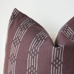 Brown Red Maroon Striped Woven Pillow Cover - thumbnail 2