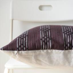 Brown Red Maroon Striped Woven Pillow Cover - thumbnail 3
