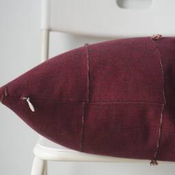 Dark Red Hand Woven Pillow Cover - thumbnail 3