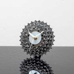 Recycled Bicycle Gear Desk Clock Industrial Bike Parts Decor - thumbnail 1