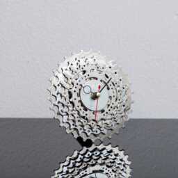 Recycled Bicycle Gear Desk Clock Industrial Bike Parts Decor - thumbnail 1