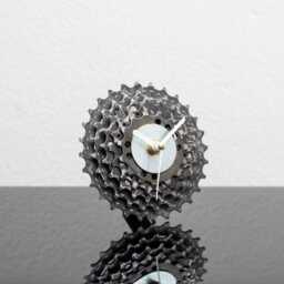 Recycled Bicycle Gear Desk Clock Industrial Bike Parts Decor - thumbnail 3