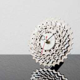 Recycled Bicycle Gear Desk Clock Industrial Bike Parts Decor - thumbnail 3
