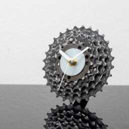 Recycled Bicycle Gear Desk Clock Industrial Bike Parts Decor - thumbnail 2