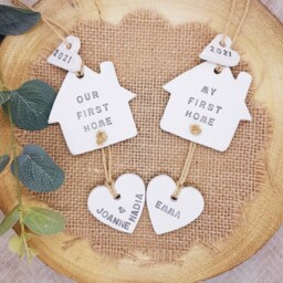 My First Home Personalised Gift, Happy Place 2025 Hanging Clay Keepsake, House Decoration, Housewarming, Good Luck, New Gift - thumbnail 2