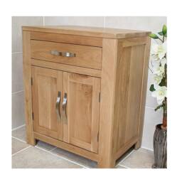 Bathroom Furniture - Solid Oak Vanity Cabinet Cupboard Storage Unit 700mm 502