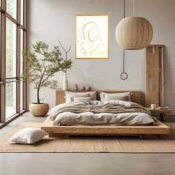 24K Gold Abstract Painting On Canvas Board Modern Wall Decor - thumbnail 2