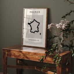 France Map Vintage Abstract Wall Art Print Picasso + Matisse Inspired Travel Poster - thumbnail 3