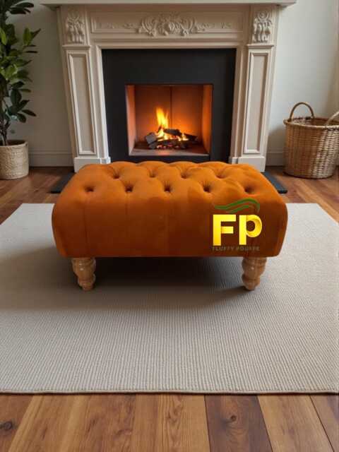 Mondeles Handmade Chesterfield Footstool Coffee Table - image 1
