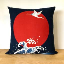 Crane Pillow Cover, Christmas Sofa Bedding Throw, Cotton Animal Set, Japanese Cover - thumbnail 2