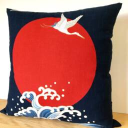 Crane Pillow Cover, Christmas Sofa Bedding Throw, Cotton Animal Set, Japanese Cover - thumbnail 3