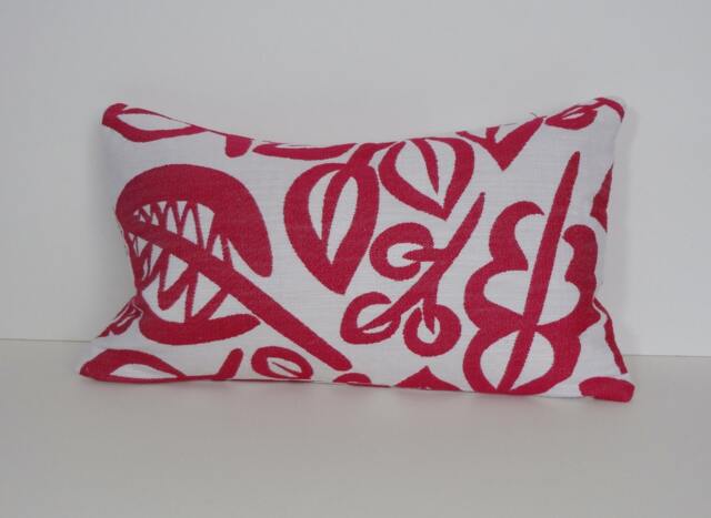 Magenta Chenille Decorative Pillow Cover, Raspberry Lumbar Cushion, Hot Pink, 12 X 20 - image 1