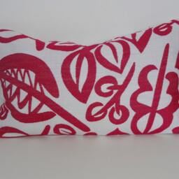 Magenta Chenille Decorative Pillow Cover, Raspberry Lumbar Cushion, Hot Pink, 12 X 20 - thumbnail 4