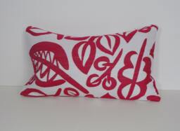 Magenta Chenille Decorative Pillow Cover, Raspberry Lumbar Cushion, Hot Pink, 12 X 20