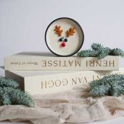 Reindeer Christmas Candle, Rudolph Candle Gift, Cozy Winter Scented Candle, Festive Gift For Her, Holiday Home D??cor, Soy Wax Candle, Secret Santa - thumbnail 2