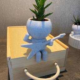 Wee Jimmy Flying V Metal Guitarist Succulent Plant Pot - Ships From Australia - thumbnail 2