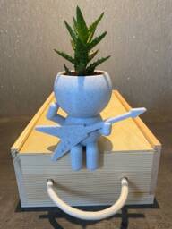 Wee Jimmy Flying V Metal Guitarist Succulent Plant Pot - Ships From Australia - thumbnail 1