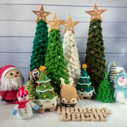 Crochet Christmas Tree Skirt Chunky Farmhouse Decor - 48-Inch - thumbnail 4