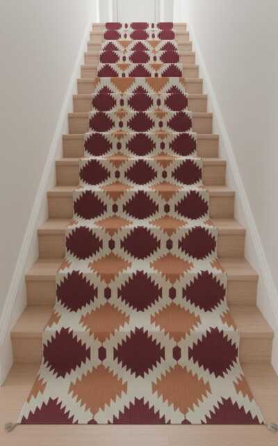 Handwoven Wool Kilim Rug, Modern Pink & Peach Geometric Runner - image 1