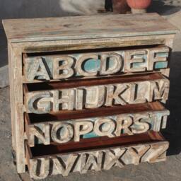 Alphabet Chest Of Drawers-Kids Toddlers Room Furniture-Nursery Wooden Toy Storage-Children's Decor-??hild Storage Cabinets-Storage Unit - thumbnail 3