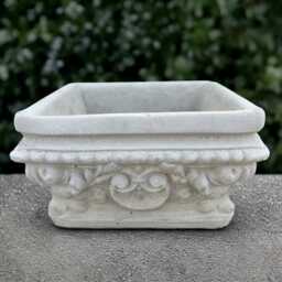 Stone Flower Pot Statue Concrete Planter Sculpture Cement Plant Ornament Handmade Decor Figurine Yard Art - thumbnail 1