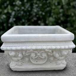 Stone Flower Pot Statue Concrete Planter Sculpture Cement Plant Ornament Handmade Decor Figurine Yard Art - thumbnail 4