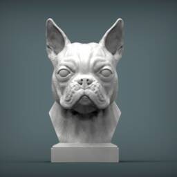 3D Printed Boston Terrier Bust Pet Memorial Dog Figurine - thumbnail 2