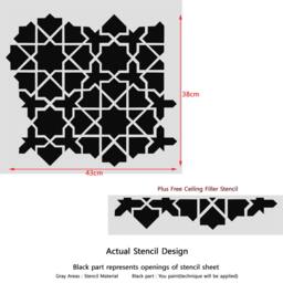 Moroccan Wall Stencil Esther For Diy Project - Wallpaper Look & Easy Decor - thumbnail 3