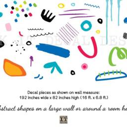 Peel & Stick Wall Mural, Decal, Stickers, Reusable Kids Room Decor, Repositionable, Matisse Like Shapes Wall Art, Colorway #2 - thumbnail 3