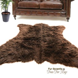 Plush Faux Fur Bear Rug - Shaggy Accent Rug, Animal Friendly - thumbnail 1