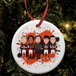 Bengals 2024-25 American Football Christmas Tree Decoration Flat Ceramic Bauble Choice Of Design Great Cincinnati Fans Xmas Gift - thumbnail 2