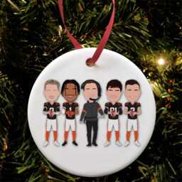 Bengals 2024-25 American Football Christmas Tree Decoration Flat Ceramic Bauble Choice Of Design Great Cincinnati Fans Xmas Gift - thumbnail 1