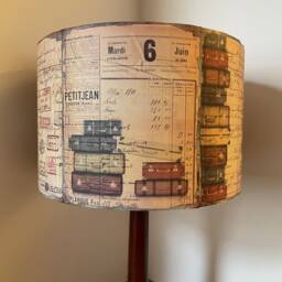 Vintage Luggage Lampshade French Shabby Chic Airmail , Stamps Postmarks , Fatta Da Mamma - thumbnail 3