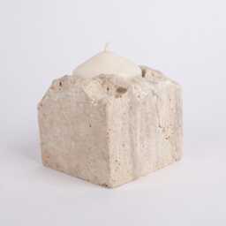 Silver Travertine Candleholder - thumbnail 4