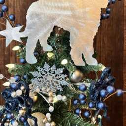Golden Doodle, Star Dog Tree Topper, Holiday Decoration, Wreath Christmas, Aluminum, Stars, Standing With - thumbnail 2