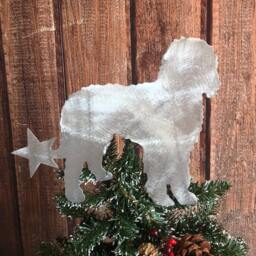 Golden Doodle, Star Dog Tree Topper, Holiday Decoration, Wreath Christmas, Aluminum, Stars, Standing With
