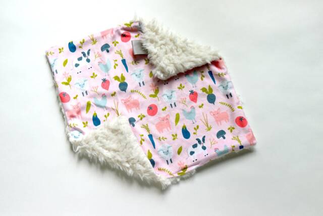 Dream Lovie. Security Blanket. Personalized Lovey. Faux Fur Farm Life. Mini Baby Minky Shower Gift - image 1