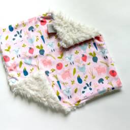 Dream Lovie. Security Blanket. Personalized Lovey. Faux Fur Farm Life. Mini Baby Minky Shower Gift - thumbnail 4