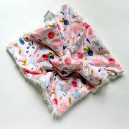 Dream Lovie. Security Blanket. Personalized Lovey. Faux Fur Farm Life. Mini Baby Minky Shower Gift - thumbnail 2