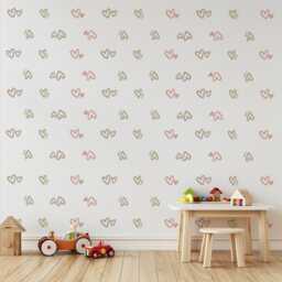 Heart Wall Stickers, Boho Nursery Decals, Neutral Kids Room Decor, Pink Peel & Stick Decor - thumbnail 1